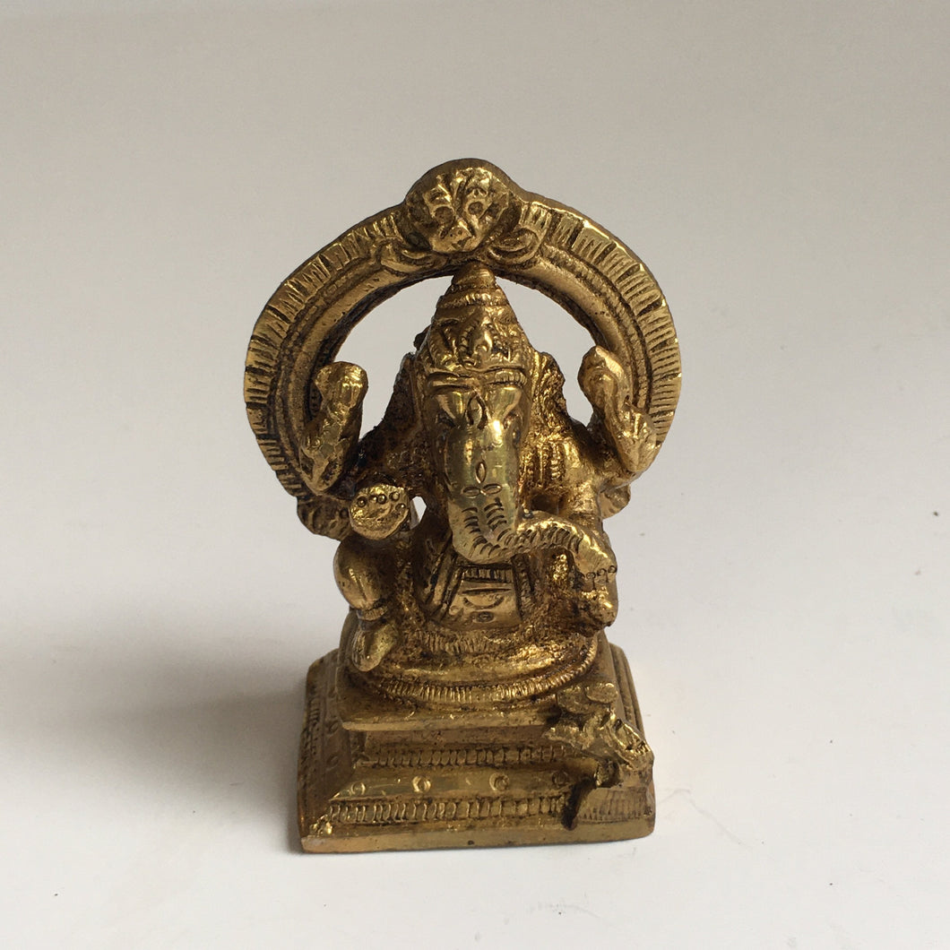 Small Arched Ganesh Brass Statue