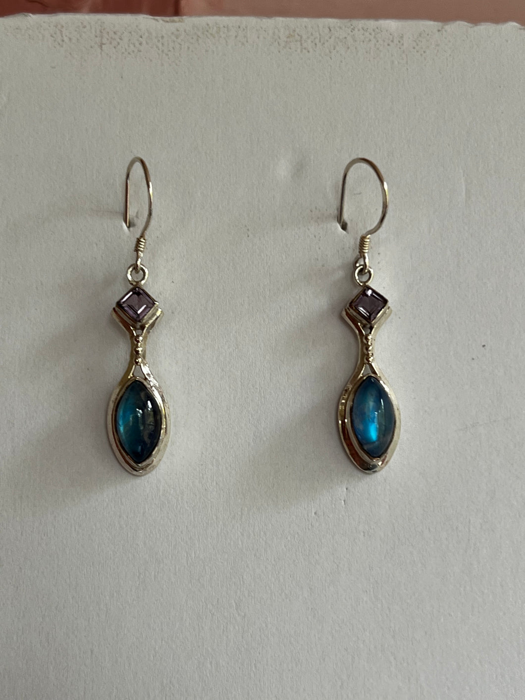Labradorite and Amethyst Earrings