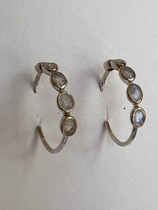Moonstone Hoop Earrings