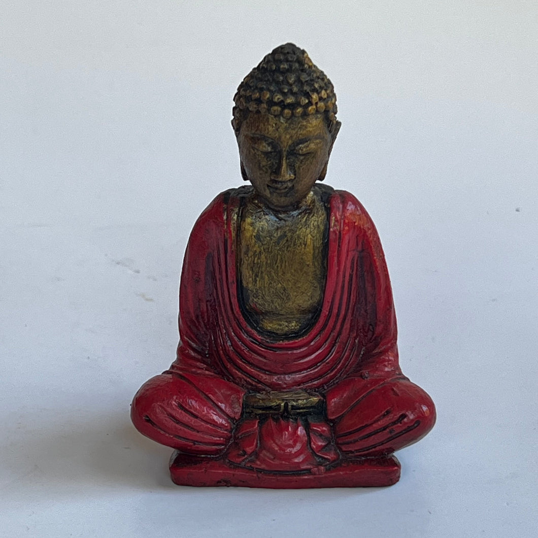 Small Red Meditating Buddha
