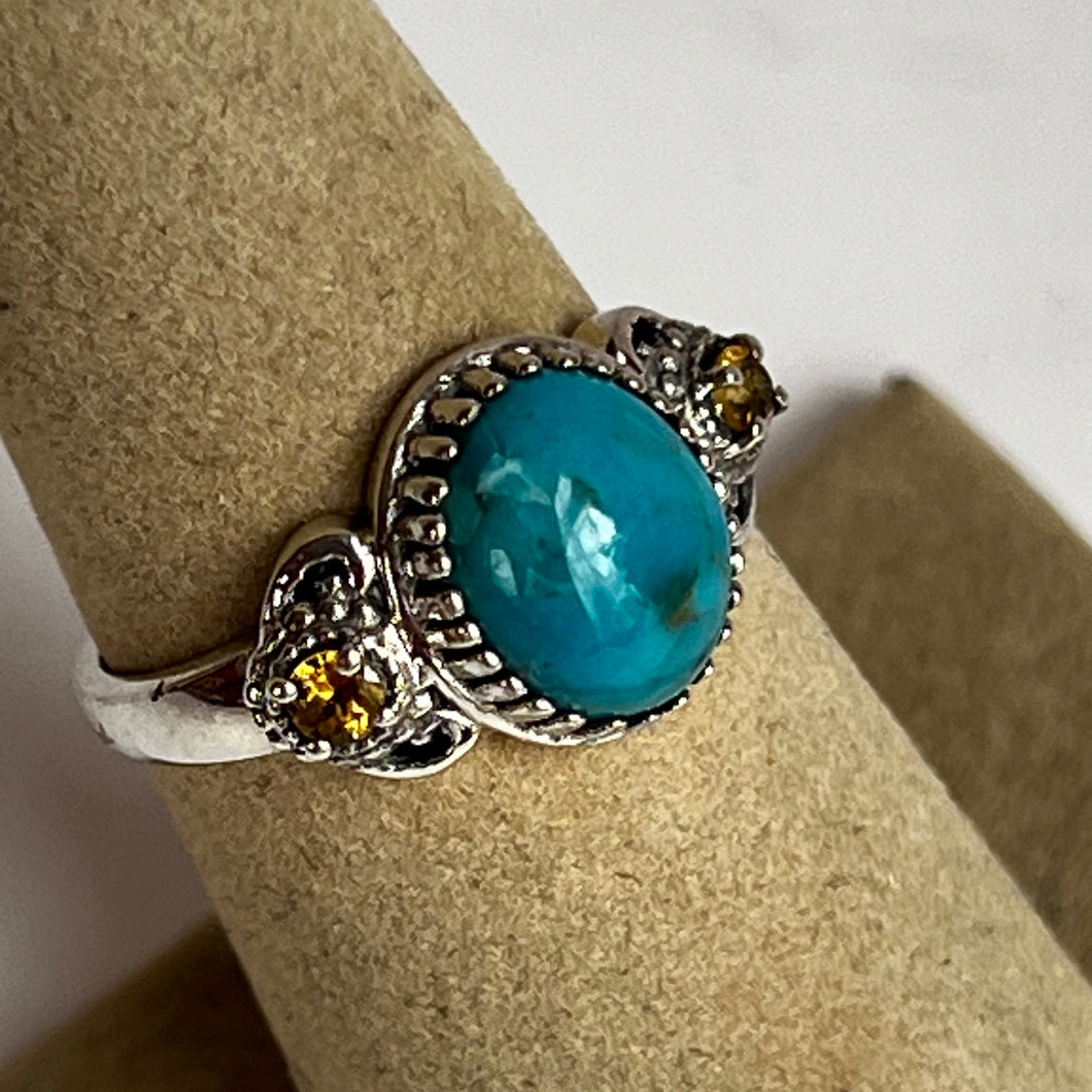 Turquoise and Citrine Ring