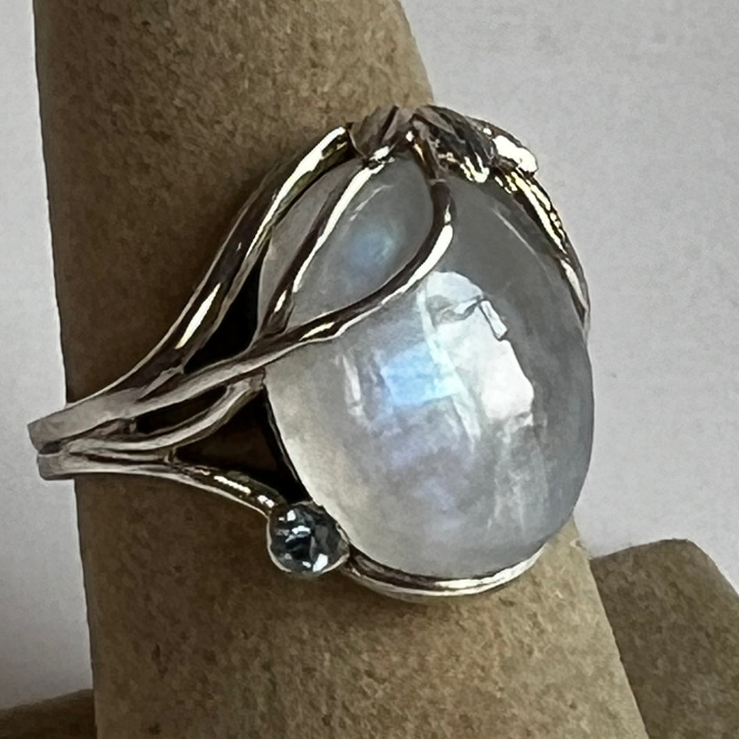 Moonstone & Blue Topaz Ring