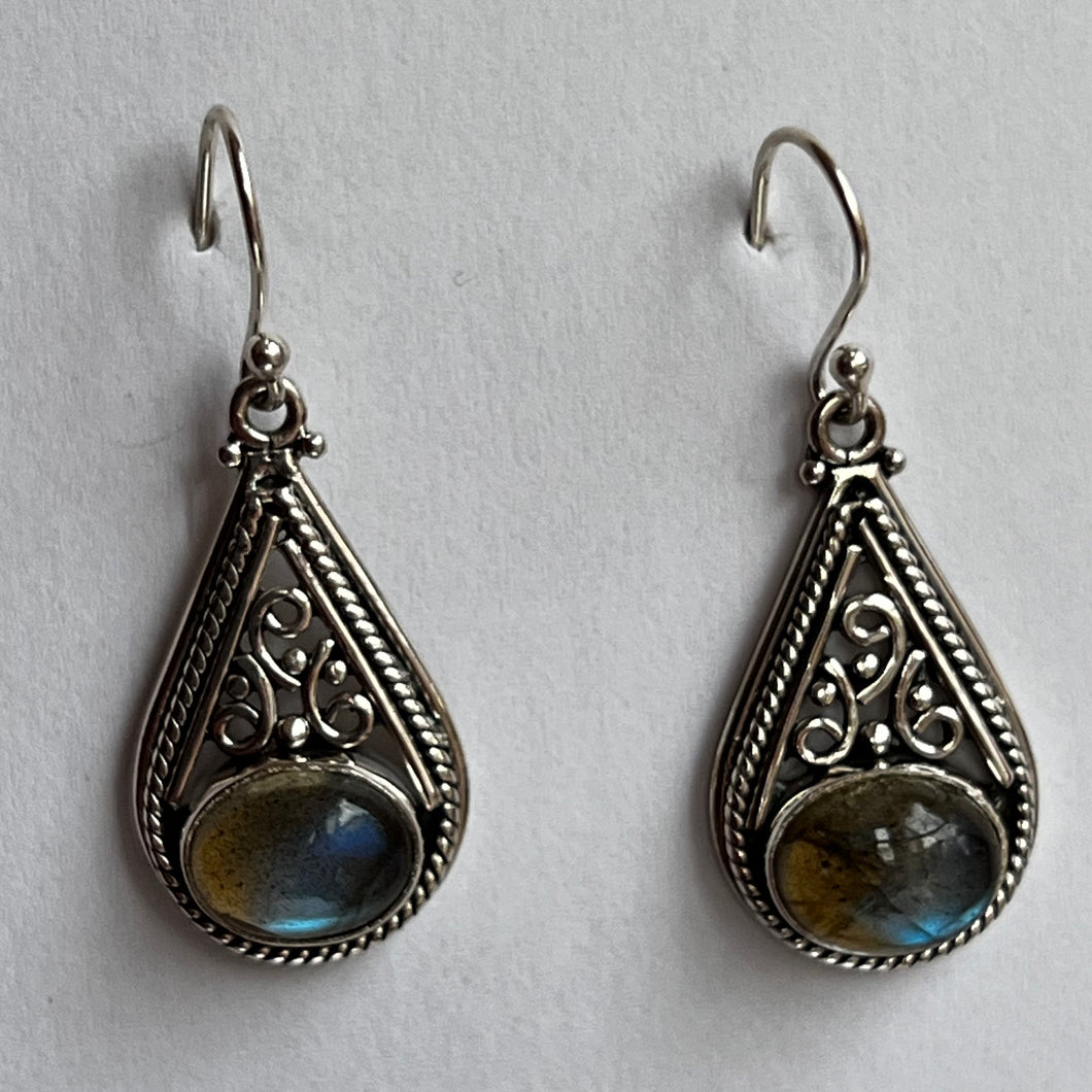 Labradorite Filigree Earrings