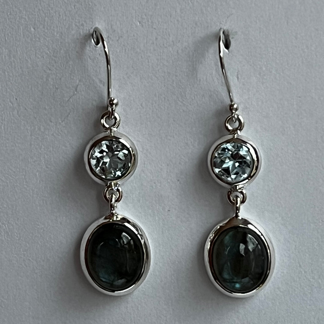 Amethyst & Blue Topaz Earrings