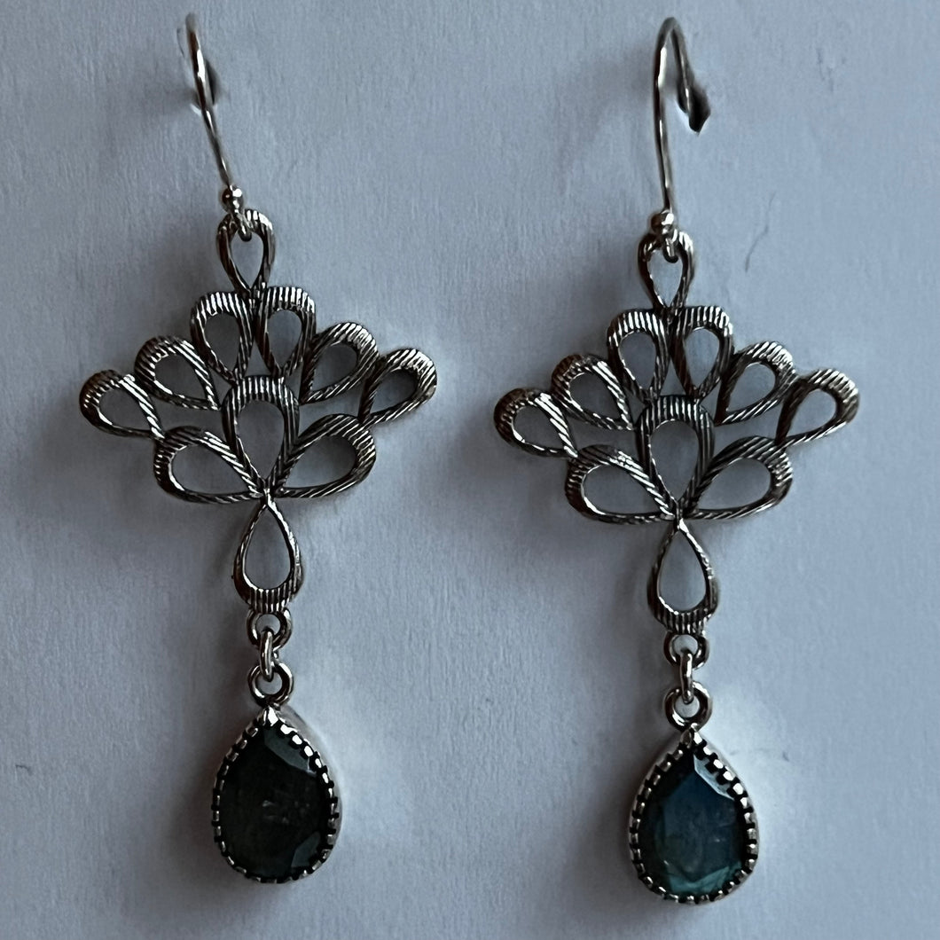 Labradorite Filigree Earrings