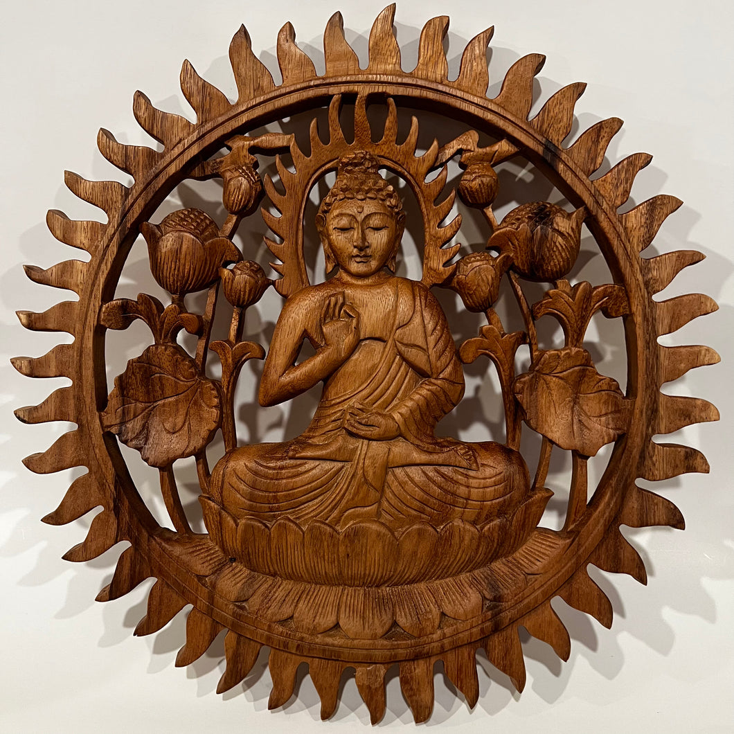 Vitarka Buddha on Lotus Circular Wall Hanging