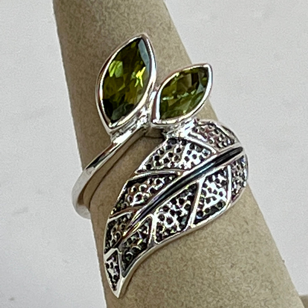 Peridot Leaf Ring