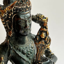 Load image into Gallery viewer, Bronze Saraswati Statue with Veena and Peacock
