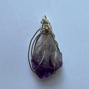 Wrapped Amethyst Point Pendant