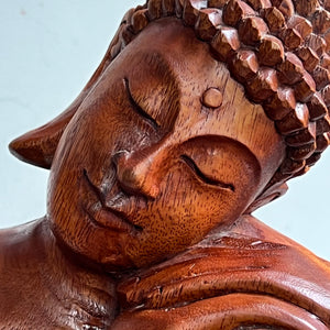 Relaxing Buddha Wooden Statue
