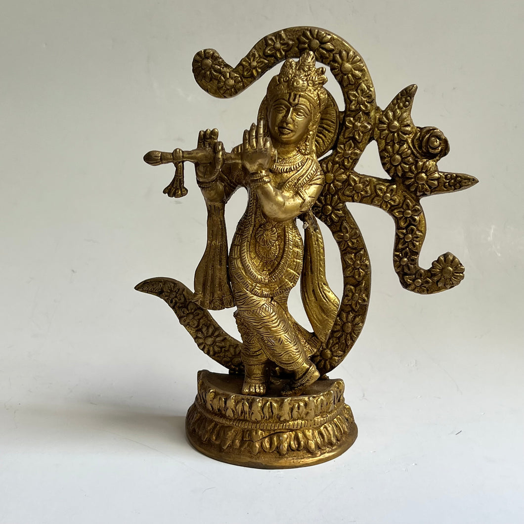 Brass Krishna Om Statue