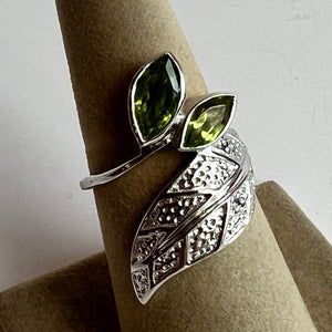 Peridot Leaf Ring