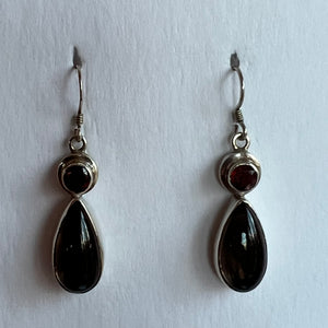 Carnelian and Smoky Quartz Earrings