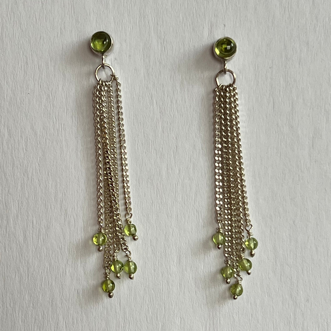 Peridot Tassle Earrings