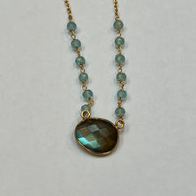 Load image into Gallery viewer, Labradorite and Blue Topaz Necklace
