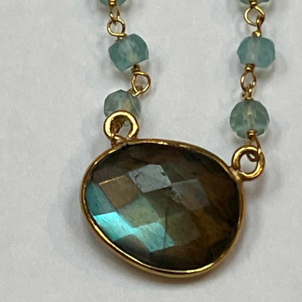 Labradorite and Blue Topaz Necklace