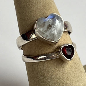 Moonstone and Garnet Ring