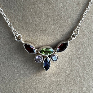 Garnet, Iolite & Amethyst Necklace