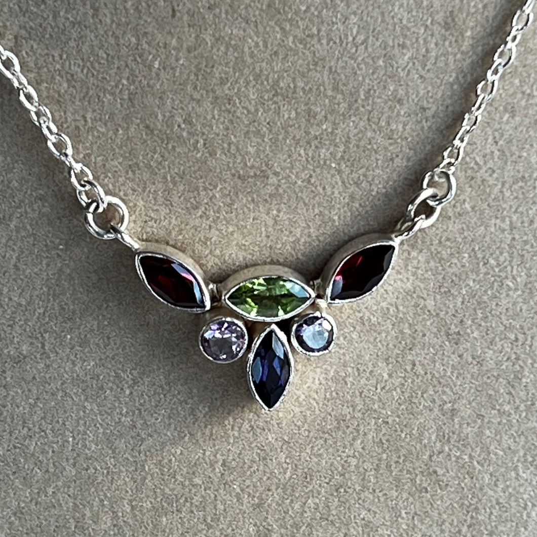 Garnet, Iolite & Amethyst Necklace