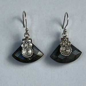 Labradorite Fan Earrings