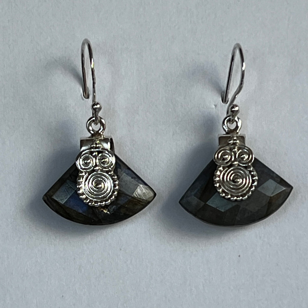 Labradorite Fan Earrings