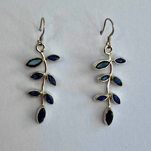 Iolite Leaf Earrings