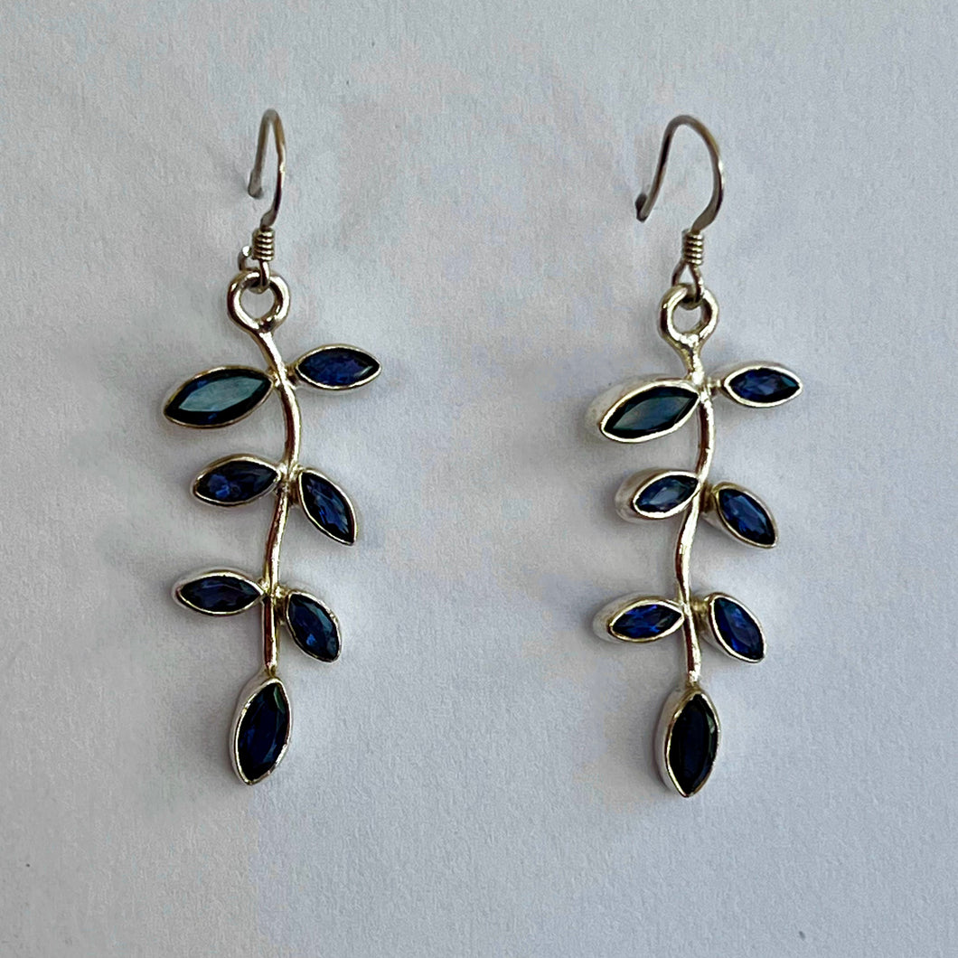 Iolite Leaf Earrings