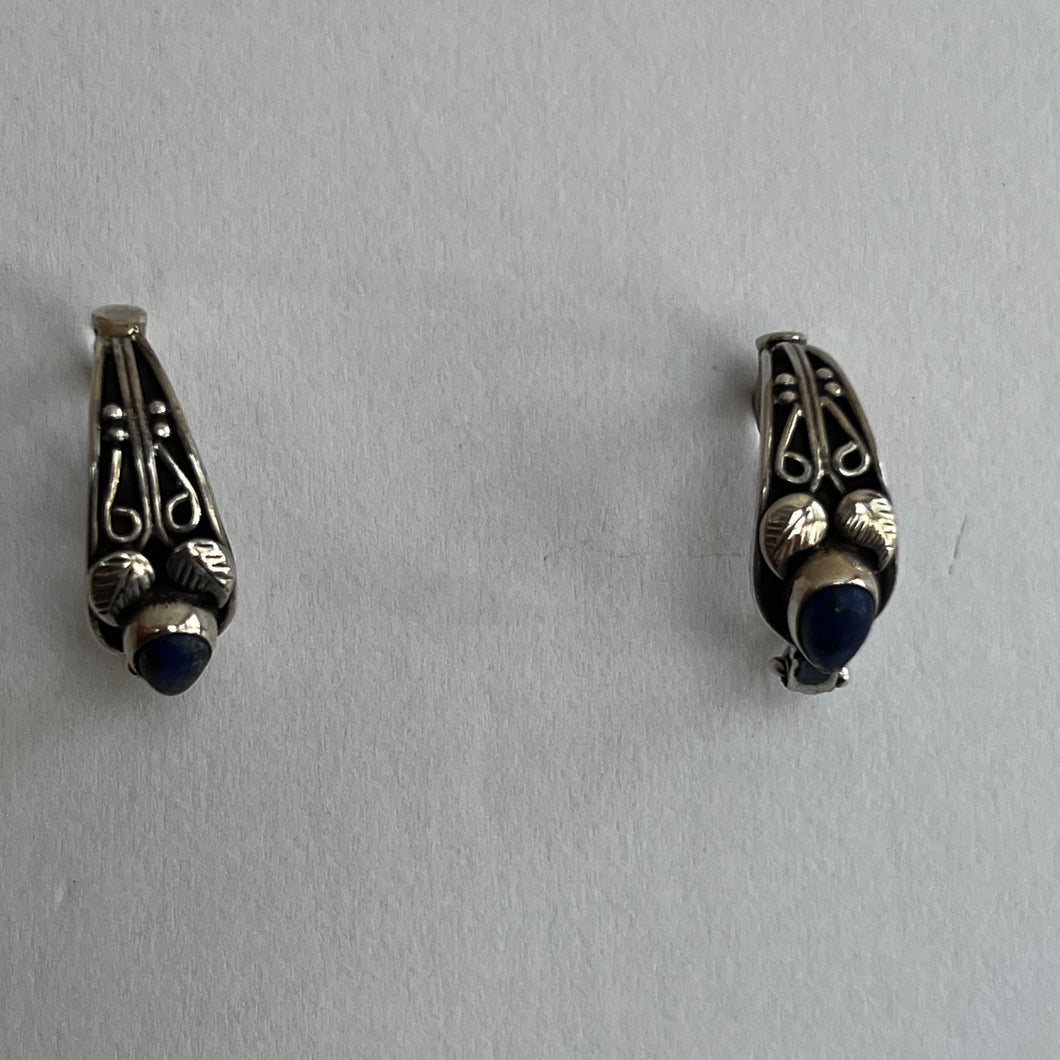 Lapis Hoop Earrings