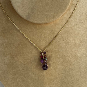 Amethyst Necklace with Ruby, Tourmaline, Citrine
