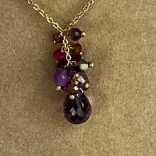 Load image into Gallery viewer, Amethyst Necklace with Ruby, Tourmaline, Citrine
