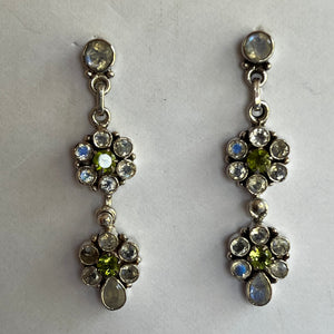 Moonstone & Peridot Earrings