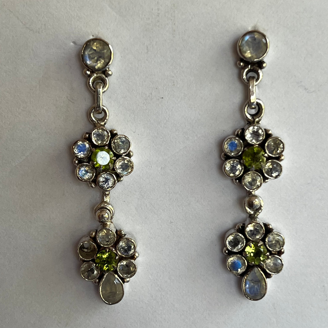 Moonstone & Peridot Earrings