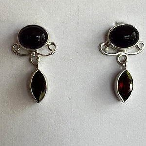 Amethyst & Garnet Earrings