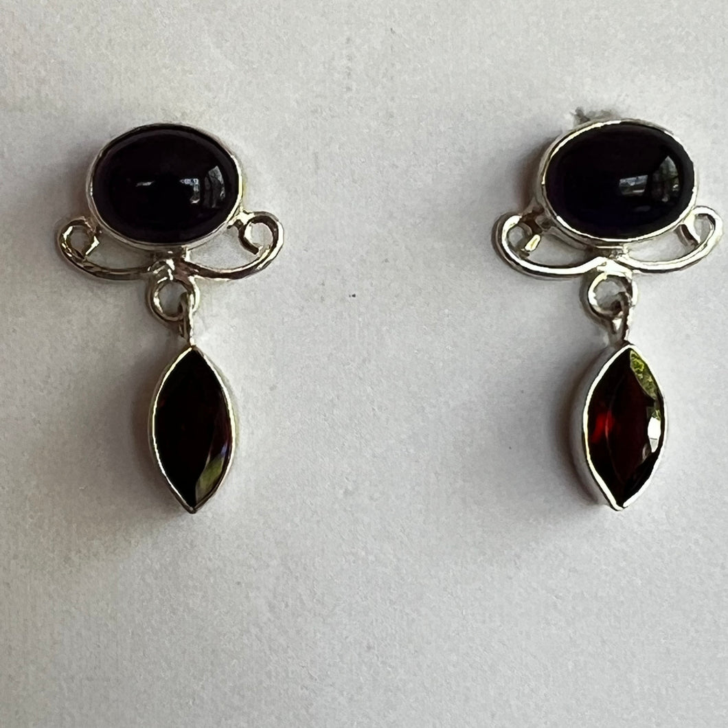 Amethyst & Garnet Earrings