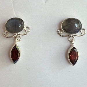 Labradorite & Garnet Earrings (Copy)
