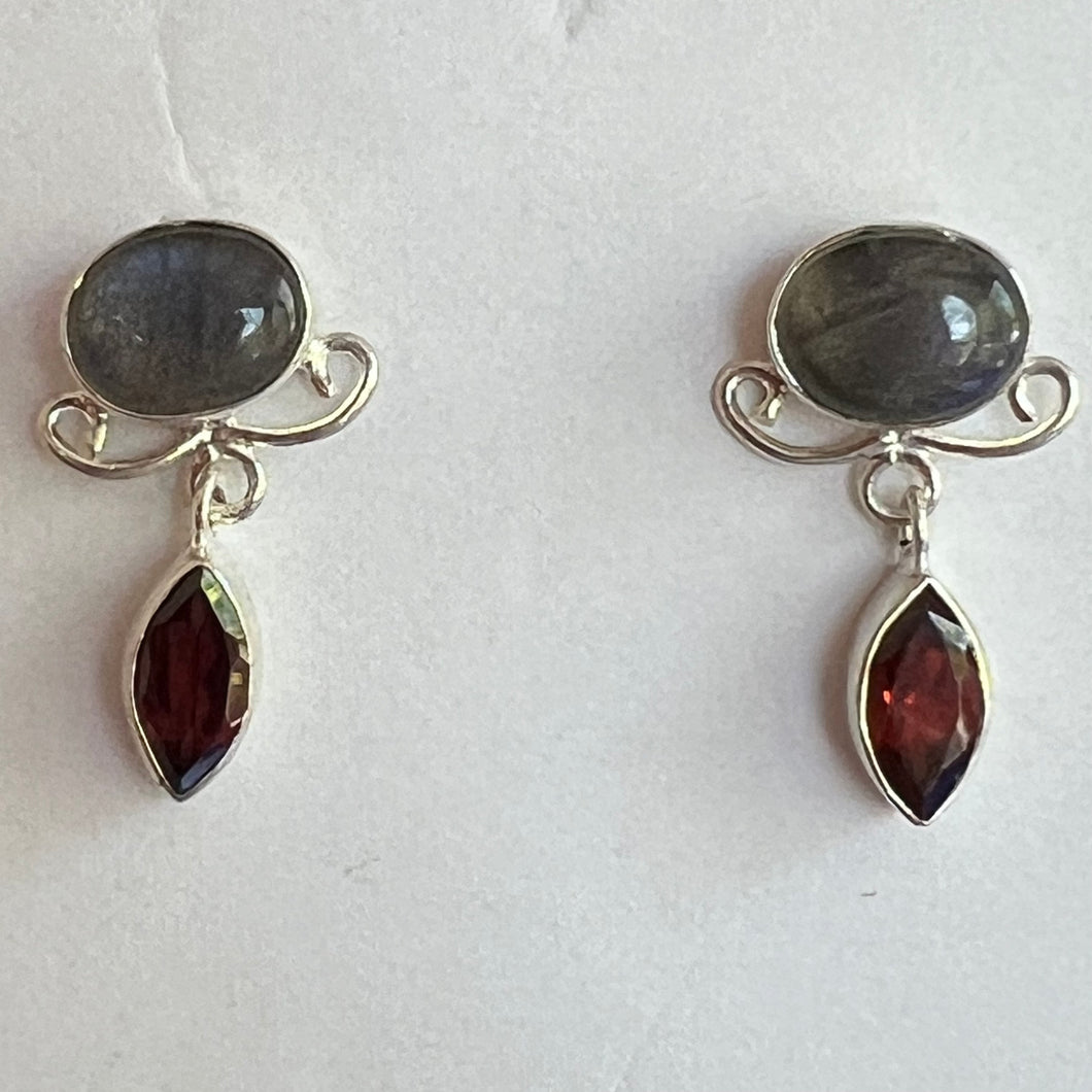 Labradorite & Garnet Earrings (Copy)