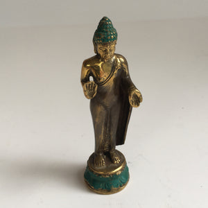 Small Brass Standing Buddha Statue