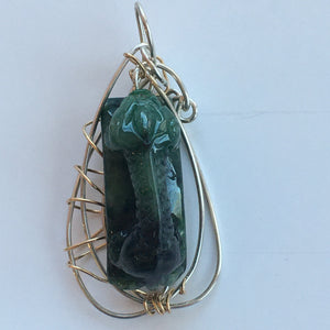 Wrapped Jade Dragon Pendant