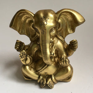 Brass Seated Ganesh