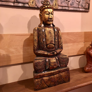 Seated Buddha Statue in Gold