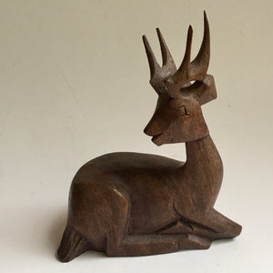 Wooden Deer Statue