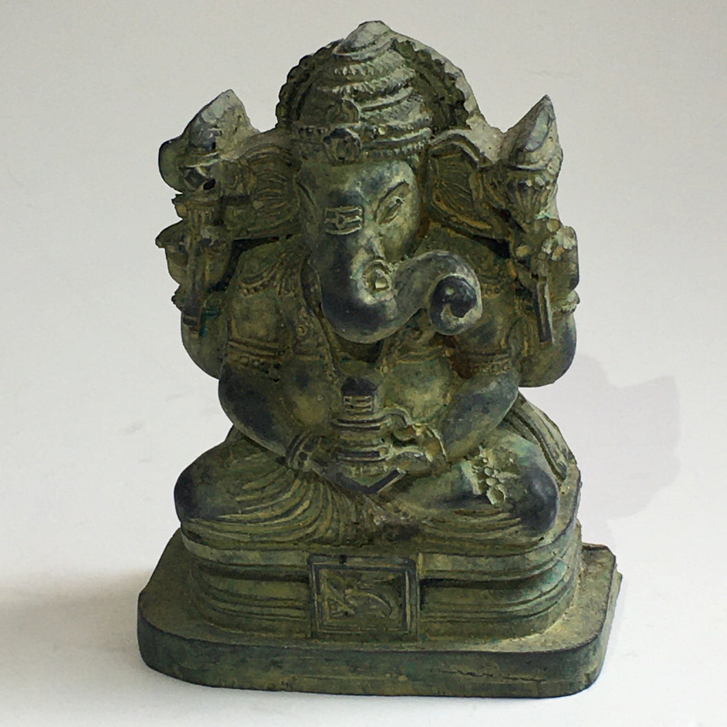 Green Seated Ganesh Statue
