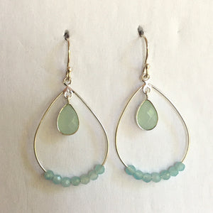 Chalcedony Hoop Earrings