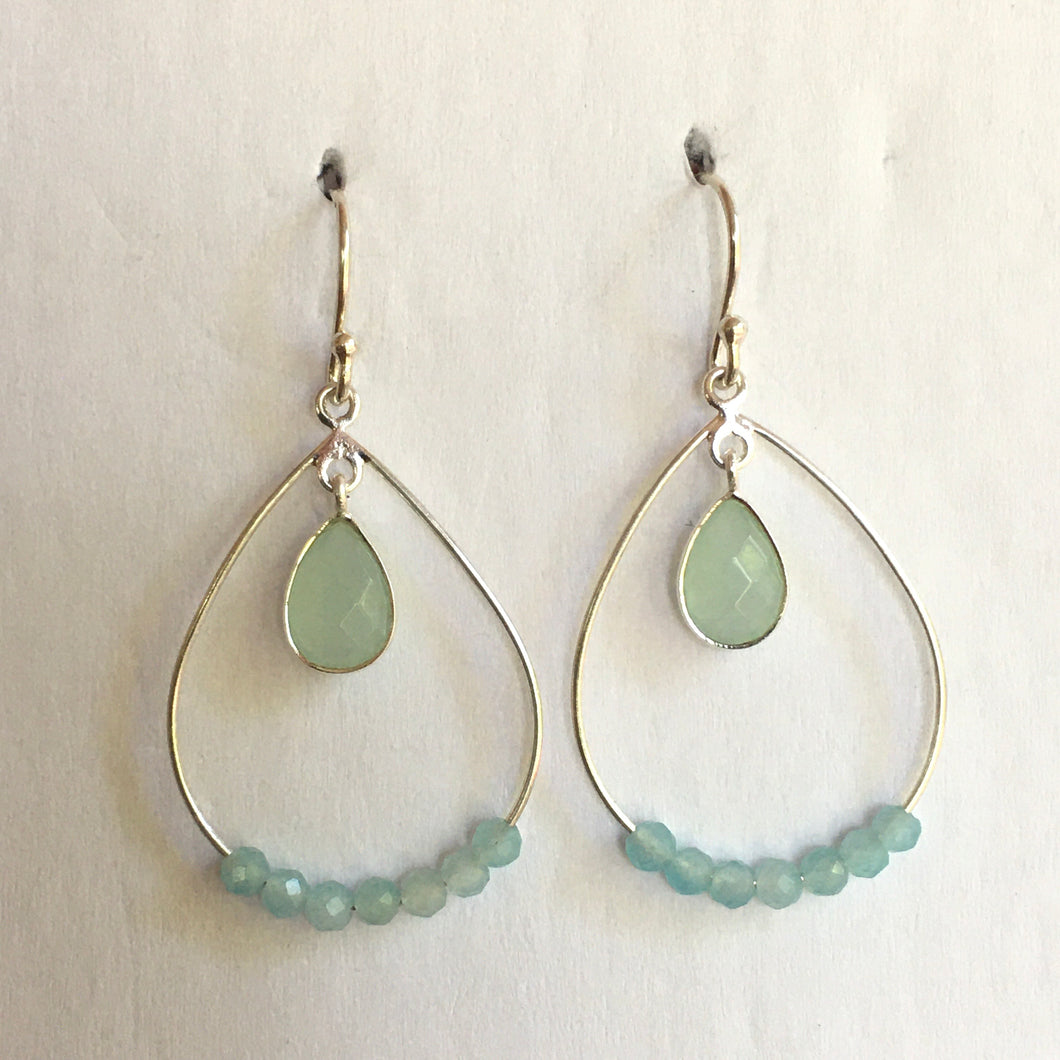 Chalcedony Hoop Earrings