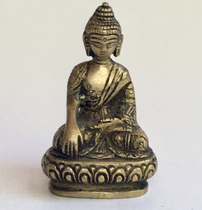 Small Brass Seated Buddha Statue (Bhumisparsha Mudra)